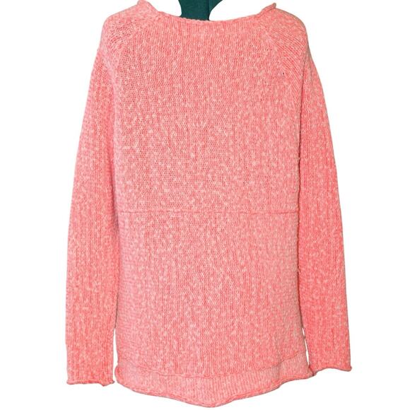 Free People Bright Lights Neon Flamingo Sweater Pink Women’s Size Medium - Picture 2 of 7